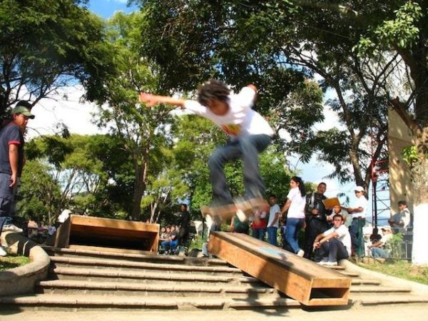 Skateboarding in La Antigua Guatemala’s Central Park