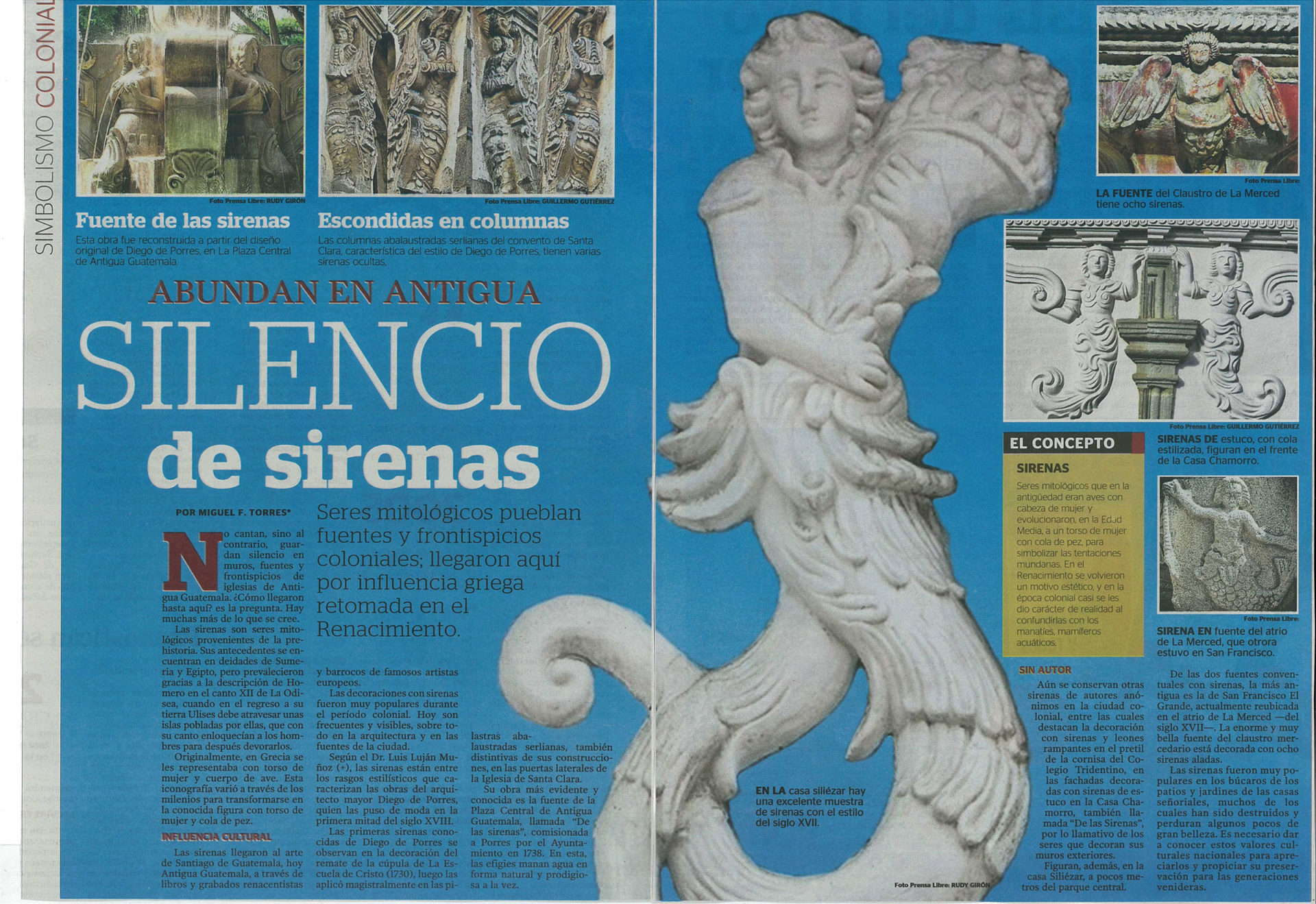 Mis fotos de sirenas de Antigua Guatemala publicadas en Prensa Libre