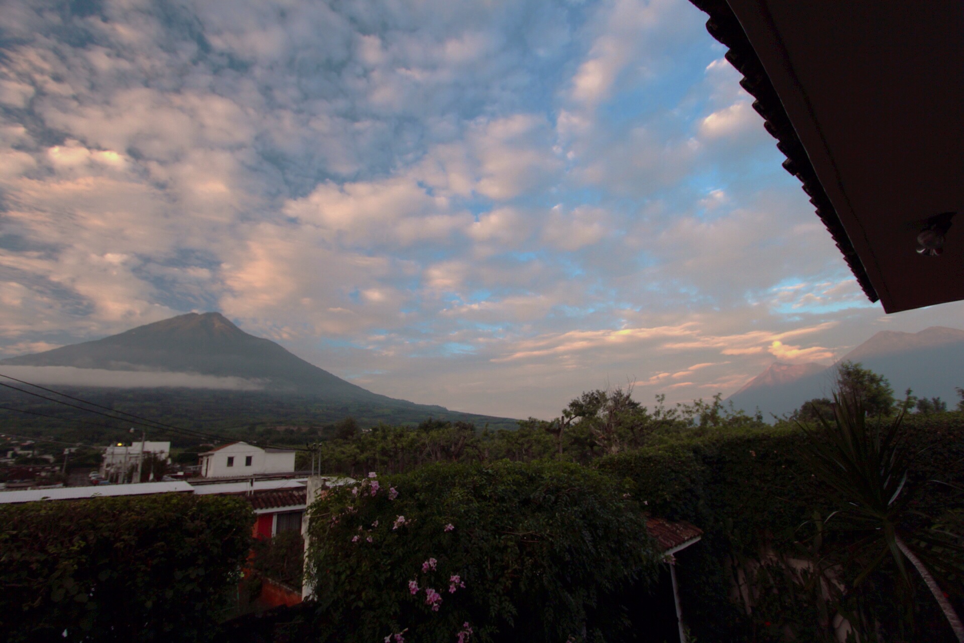 Panoramic of the first sunrise of Summer in Antigua Guatemala