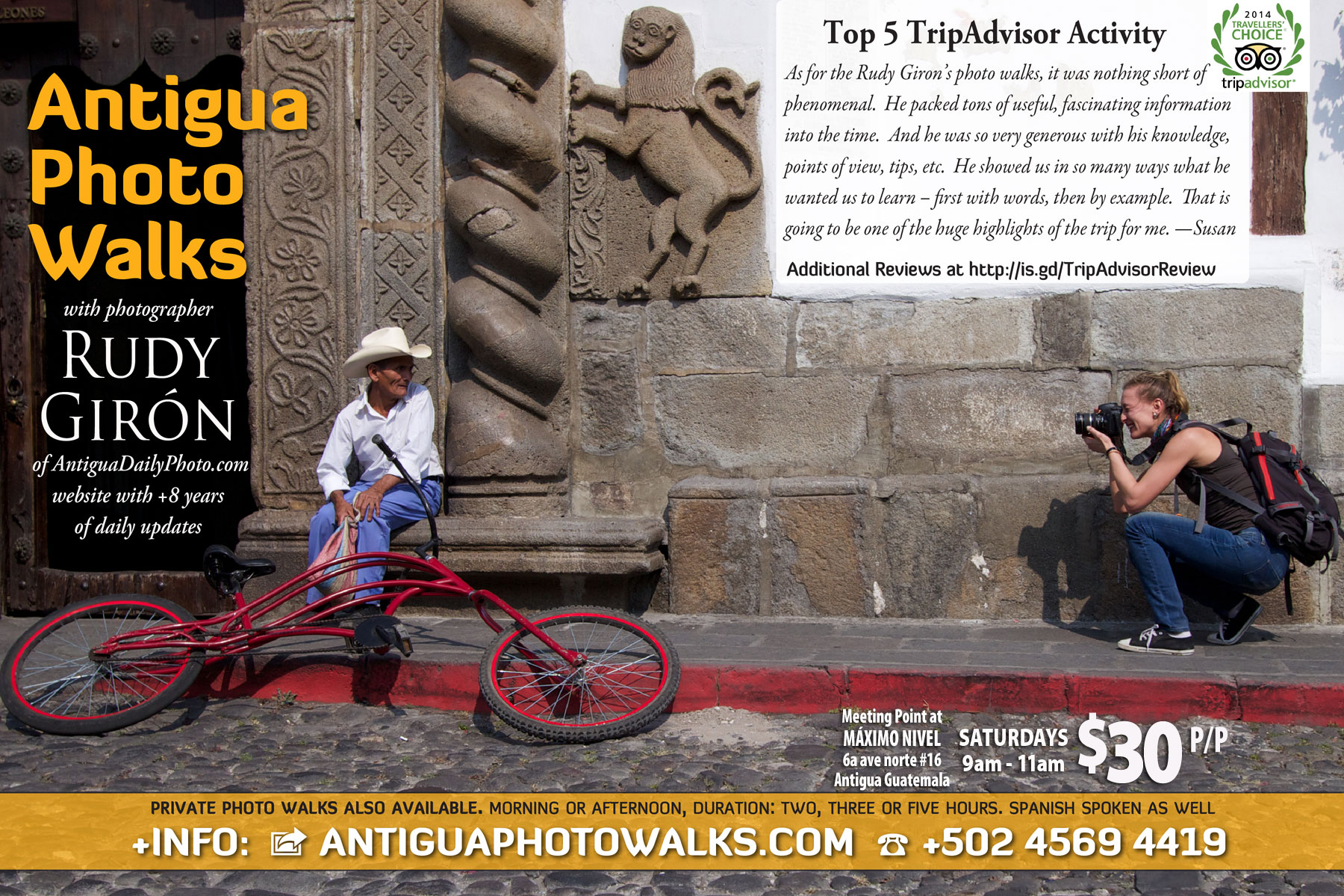 Sign Up today to attend a Public Antigua Photo Walk with with photographer Rudy Giron on Saturday Mornings