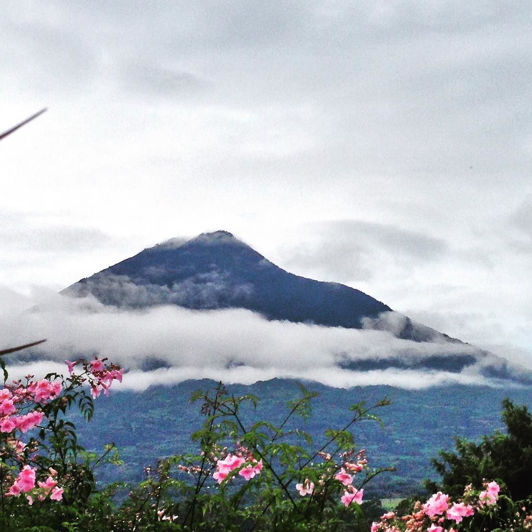 Good Monday Morning Vista of Hunajpú Volcano from Antigua Guatemala