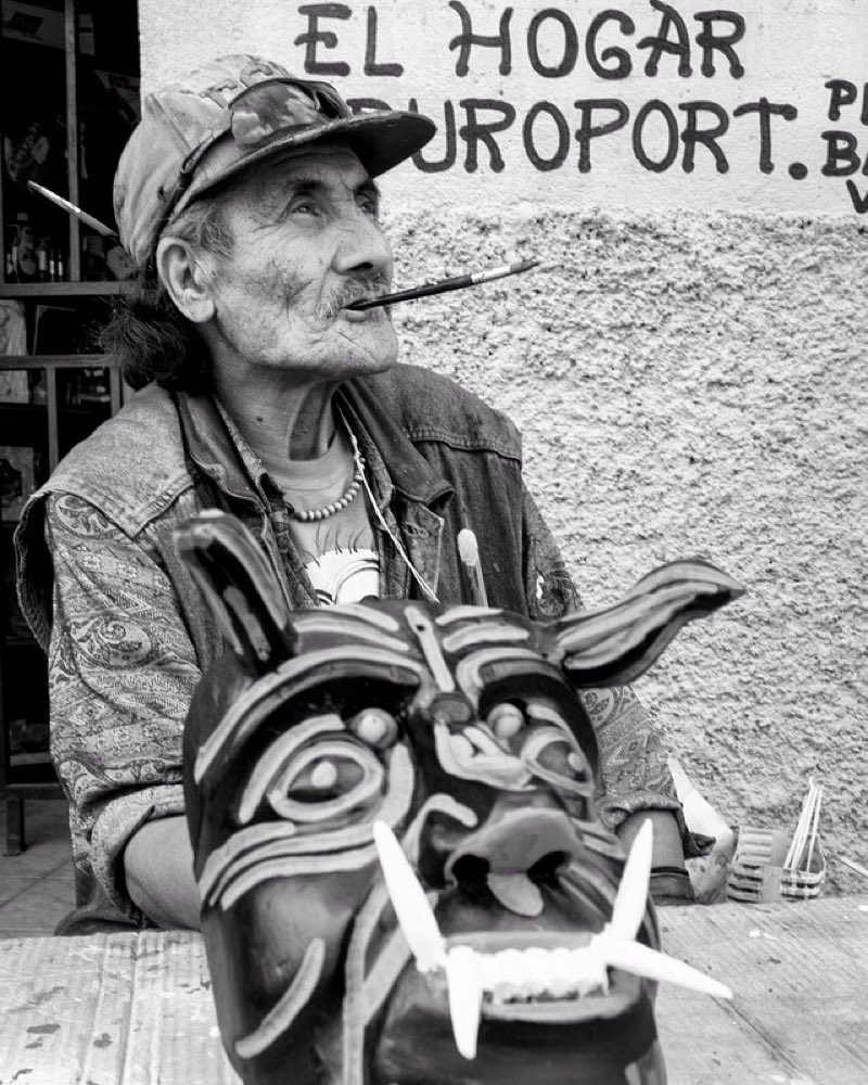 Simpathy for the Devil. Putting the last touches on the devil masks for the “Danza de la legión de los 24 Diablos” of San Pedro Las Huertas.