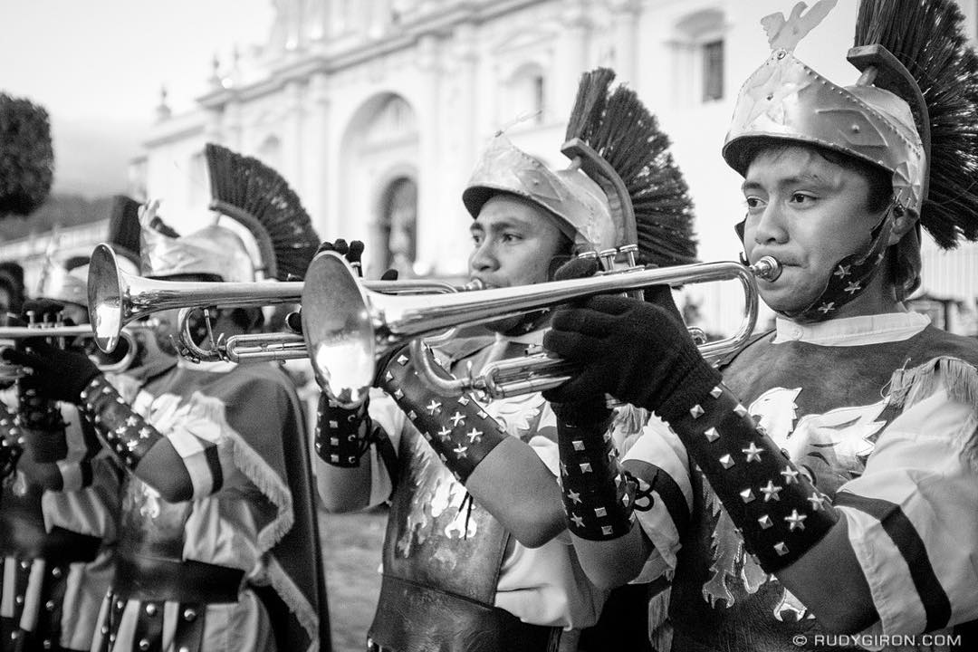 Check Out The Broom-head Roman Trumpet Players from Antigua Guatemala