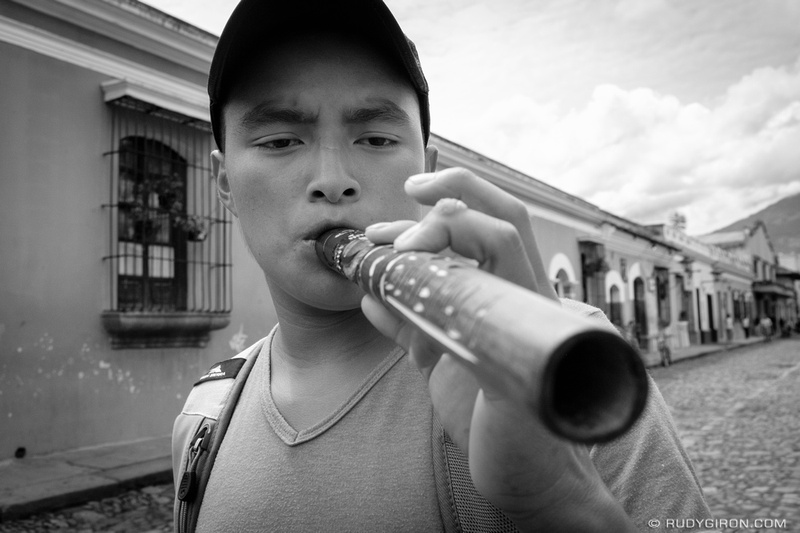 Street Photography — Typical Guatemalan Flute Vendor